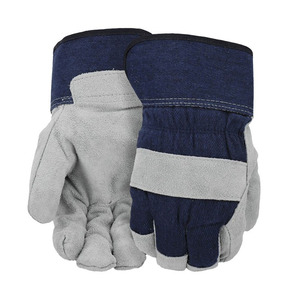 Nouveau design, logo personnalisé, gants de travail en cuir de vachette fendu, gants de gréement résistants à l'abrasion et à la sécurité industrielle - Product Image 1