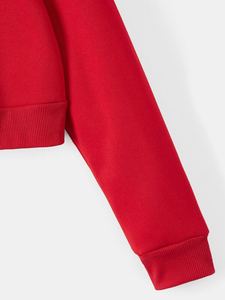 Y2K recadrée sweat à capuche zippé femmes coton polaire veste personnalisée Slim Fit courte longueur décontracté Streetwear plaine à capuche hiver mode - Product Image 3