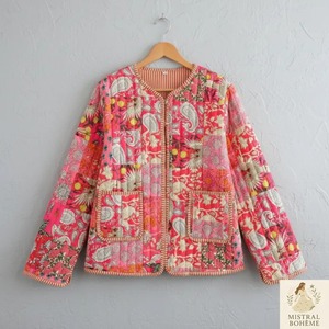 เสื้อโค้ทกิมิโนลายดอกไม้สำหรับฤดูหนาววินเทจทำจากผ้าฝ้ายใส่ได้ทั้งชายและหญิง - Product Image 3