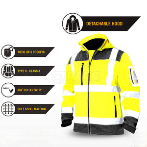 Chaqueta de Trabajo de Seguridad de Poliéster Ecológica Ligera con Certificación CE de Alta Calidad Personalizada, con Características Reflectantes Bajas - Product Image 6