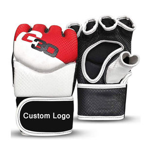 Guantes MMA de PU de alta calidad hechos a medida con correa de muñeca ajustable para entrenamiento Diseño de logotipo personalizado - Product Image 1
