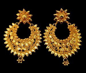 Buy <b>Earrings</b> Set with Traditional Designed 22CT Gold Plated Jhumka <b>Earrings</b> Jewelry for Women Wear by Exporters - Product Image 2