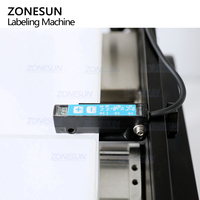 ZONESUN ZS-TB4 Étiqueteuse semi-automatique pour bouteilles plates, carrées, avec étiquettes autocollantes sur le dessus et sur le côté