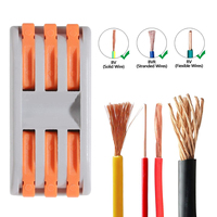 Borne à sertir 3 entrées 3 sorties orange-gris, en cuivre étamé, à connexion rapide, pour câblage électrique 250V – Vente chaude