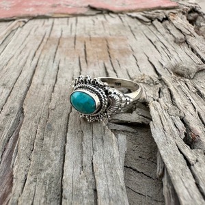 Bague en argent sterling 925 de style Boho avec pierre précieuse turquoise plaqué rhodium cadeau de mariage pour les femmes bijoux faits à la main pour les fêtes - Product Image 4