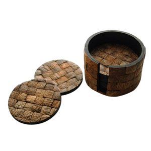 Bon prix sous-verres carrés incrustés de coquille de noix de coco naturelle artisanale pour la vaisselle de boisson en gros du Vietnam - Product Image 2