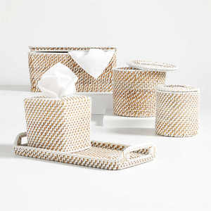 High Quality Rattan <b>Bath</b> Accessories <b>Set</b> Custom Designed for Hotels Villas and Resorts Handmade in Vietnam Wholesale - Product Image 5