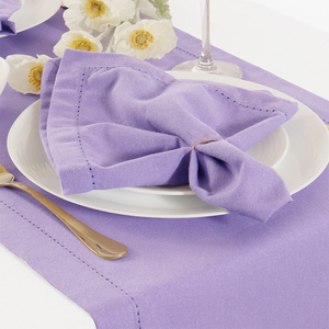 Serviettes de table 100% coton de haute qualité 18x18 conception de point de lavande réutilisable doux Durable utilisation quotidienne événements spéciaux - Product Image 4