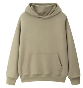 Vente en gros sweats à capuche décontractés en éponge française 100% coton à manches longues et épaules tombantes - Product Image 2
