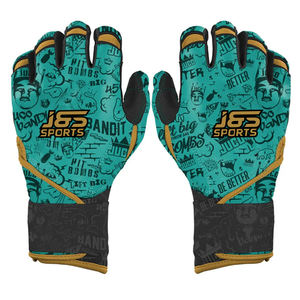 Guantes de Bateo de Béisbol y Sóftbol Personalizados para Hombre - Marca J S Sports, Cuero Premium Transpirable, Cierre de Gancho y Bucle con Puño Largo - Product Image 1