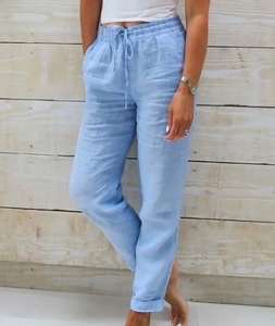 <b>Lightweight</b> Breathable <b>Trousers</b> High Waist Denim Wide Leg Pants <b>Women</b> <b>Summer</b> Thin High Waist Drapey Casual Ice Silk Cool Pants - Product Image 2