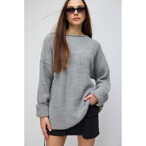 Pull en crochet décontracté surdimensionné 100% acrylique col rond - Product Image 3