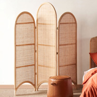 Séparateur de séparation de pièces en rotin naturel, partition de décoration pliable, mobiles, pour la maison, de salon