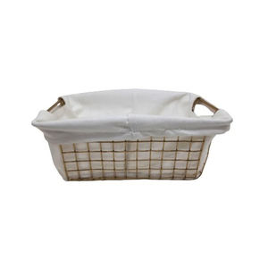 Handmade Wholesale Bulk Simple Design High Quality Trendy Metal and Cloth <b>Square</b> <b>Basket</b> for Storage Fruit Customized - Product Image 4