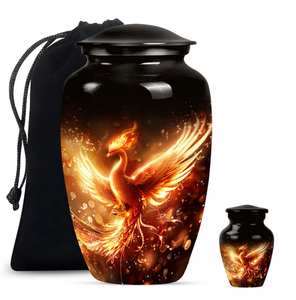 Golden Phoenix Cremation Elegant Black Urn for <b>Ashes</b> Symbol of Rebirth and Strength Memorial Phoenix <b>Ashes</b> <b>Keepsake</b> Urn Adult - Product Image 6