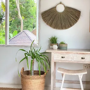 Décoration murale en jonc de mer et pain la plus vendue pour la décoration intérieure Décoration murale en rotin tissé en osier faite à la main OEM à la main à Vietman - Product Image 6