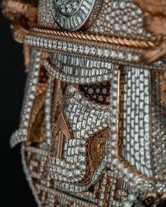 Masque facial unique de style hip-hop personnalisé avec pendentif en diamant et moissanite serti dans un argent sterling 925 luxueux pour les occasions de fête - Product Image 3