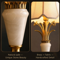 Lampe de table en laiton, cuivre massif, style moderne américain, abat-jour en tissu, pour salon, chambre, hôtel, décoration de chevet de luxe