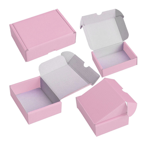 Boîte postale ondulée en papier kraft rose de haute qualité gaufrage personnalisé écologique pour la stratification brillante d'expédition cosmétique - Product Image 6