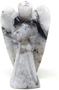 Piedra lunar de arcoíris tallada de 1 pulgada, ágata de bolsillo de Ángel, artesanía de piedras preciosas semipreciosas blancas para Feng Shui, artesanía de piedra curativa en venta - Product Image 3