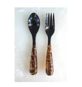 Top Quality Buffalo Horn Spoon Cutlery Set Resin Handle Unique Design Serving Food <b>Weddings</b> Wholesale Exports - Product Image 4
