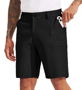 Pantalones cortos deportivos de golf de calle alta para hombre personalizables ligeros 90% poliéster 10% Spandex patrón sólido - Product Image 3