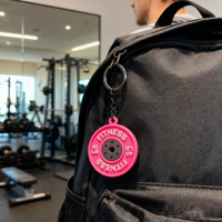 Porte-clés 3D Mini Fitness en Caoutchouc pour Équipement de Sport : Disque de Poids, Haltère, Barre de Musculation, Kettlebell