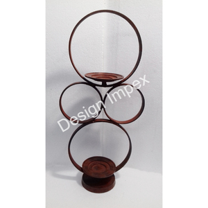 Abstract Style Candle Holder Christmas Holiday Decoration Candle Holder Rust Finish Home Decorating Items Metal <b>Crafts</b> - Product Image 1