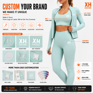Conjunto de Yoga sin Costuras para Mujer con Logotipo Personalizado, 3 Piezas, Nailon y Elastano, Ropa Deportiva para Gimnasio, Fitness y Entrenamiento - Product Image 3