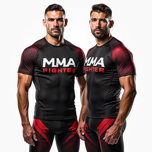 Compresión personalizada Rash Guard manga larga MMA BJJ Anti UV tela ajuste Atlético diseño personalizado Kimono De Jiu Jitsu estilo - Product Image 2