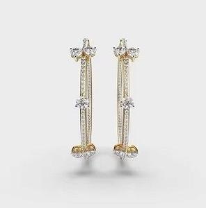 ต่างหูระย้าเพชรหรูหราเครื่องประดับที่สมบูรณ์แบบสำหรับคืนงานกาล่าดินเนอร์และความเย้ายวนใจพรมแดงจากอินเดีย - Product Image 3