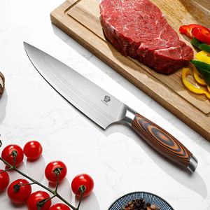Cuchillo de Chef Profesional de 8 Pulgadas, Cuchillo de Cocina de Acero Inoxidable para Rebanar, Mango de Madera Pakka, Diseño Tradicional para Restaurantes y Regalos - Product Image 3