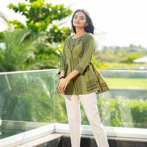 เสื้อตัวสั้นผ้าคอตตอนสุดเท่เครื่องแต่งกายมีสไตล์สวมใส่สบายสวมใส่สบายฤดูร้อน - Product Image 2