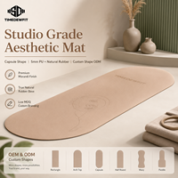 Umweltfreundliche Kapsel-Yogamatte in Wellen-Oval-Form, Rutschfeste Naturkautschuk-PU-Yogamatte, Maßgefertigt für Yoga-Studios