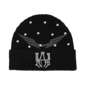 Custom Embroidered High Quality 100% Acrylic Beanie <b>Hat</b> <b>Winter</b> Rhinestone Knitted Plaid for Men Your Own Logo Included - Product Image 2