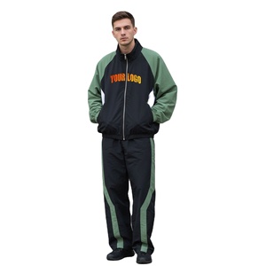 Sporty Men Windbreaker Tracksuit Casual Running Outfit Breathable Activewear Jacket Elastic Waist <b>Jogger</b> Pants for low prices - Product Image 1