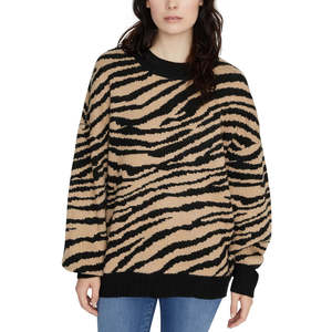Maglione da Donna Sanctuary Taglia X-Large con Stampa Animalier, Traspirante, Stile Casual Europeo con Motivo Jacquard, Nero - Product Image 1