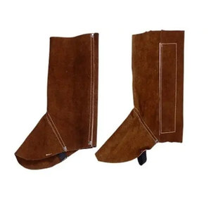 Protège-jambes en cuir de vachette fendu pour soudeur, résistant à la chaleur, couleur et logo personnalisables, haute qualité - Product Image 2