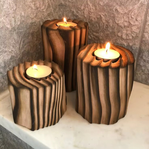 PORTAVELAS DE GUÍA PORTAVELAS SOPORTE DE VELAS DE MADERA PARA LA decoración DEL HOGAR Portavelas más vendido de Antique Creations - Product Image 1