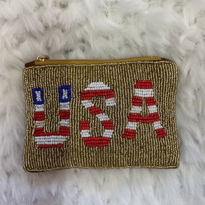 Classic Beaded Coin Purse Pearl and Diamond Beaded Make up Bag Wedding or Party Gift for Her - Product Image 1