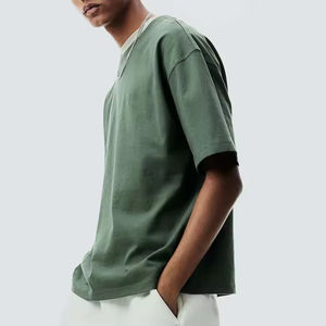 Vente en gros Personnaliser hommes t-shirt imprimé Streetwear surdimensionné 100 _ coton Boxy poids lourd haute qualité t-shirts vierges pour hommes - Product Image 2