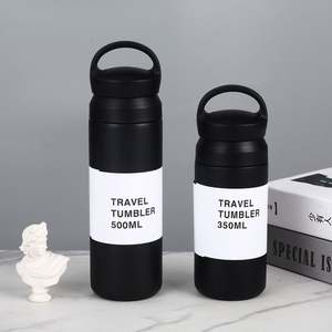 Gourde isotherme portable personnalisée en acier inoxydable 304, 350 ml, pour garder au chaud et au froid, avec poignée, pour café et voyage - Product Image 2