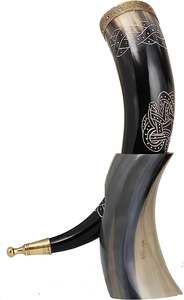 Viking Nautical <b>Drinking</b> Horn <b>Stand</b> Handcrafted Eco-Friendly Souvenir Horn Holder for Mead Display Customizable Medieval - Product Image 2