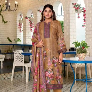 Premium Soft Cotton Digital Print <b>Embroidery</b> Dress <b>Material</b> Collection Salwar Kameez for Party Wear Indian Pakistani Clothing - Product Image 1
