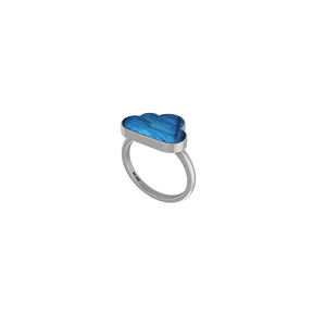 Anillo de Plata de Ley 925 con Labradorita en Forma de Nube, Engaste de Bisel, Estilo Clásico para Compromiso, Aniversario, Regalos de Fiesta, Unisex - Product Image 3