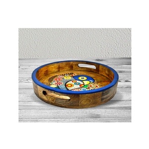 Bandeja de bambú y madera personalizable para servir comida, fruta, postre en restaurantes, plato artesanal - Product Image 2