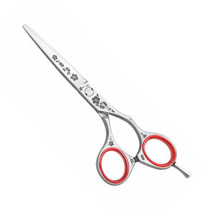 Ciseaux de coupe de cheveux de beauté avec repose-doigt Super Flower Design Ciseaux de barbier en acier inoxydable allemand - Product Image 1