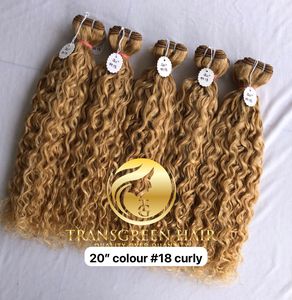 Vente en gros 100% de qualité supérieure à la cuticule alignée vierge indienne 20 ''couleur #18 faisceaux bouclés naturels vague brute dessinée unique - Product Image 2