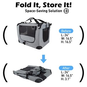 Scatola per il trasporto di cani pieghevole pieghevole per animali domestici per interni esterni - Product Image 2