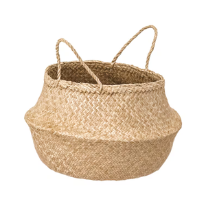 Panier en jonc de mer en paille ronde naturelle de haute qualité panier en jonc de mer tissé pliable - Product Image 1